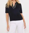 Lisa Todd Members Only Polo In Onyx In Black