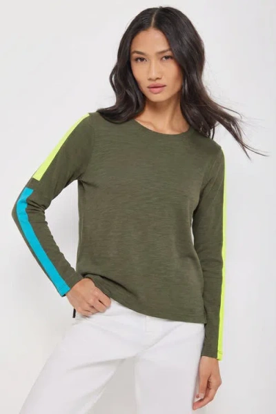 Lisa Todd Mesh On Cotton T-shirt In Green