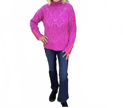 Lisa Todd Mock Neck Cashmere Sweater In Hot Orchid In Pink