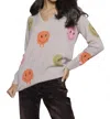 Lisa Todd Mood Check Cashmere Sweater In Birch In Gray