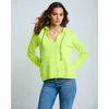 Lisa Todd Neon Lights Cotton Knit Hoodie In Green