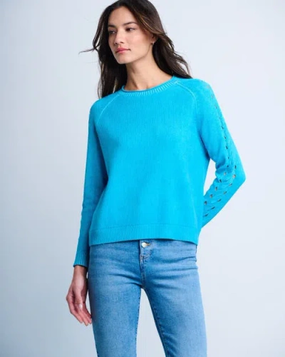 Lisa Todd Neon Lights Cotton Sweater In Blue