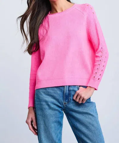 Lisa Todd Neon Lights Cotton Sweater In Pink