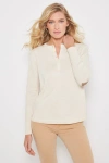 Lisa Todd Newfound Love Sheepskin Buttoned Henley In Wisteria In Sheepskin