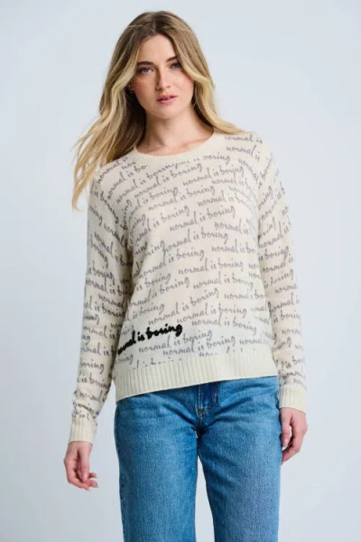 Lisa Todd Normal Is Boring Cashmere Sweater In Neutral