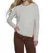 Lisa Todd Opening Act Long Sleeve Sweater In Snow In White