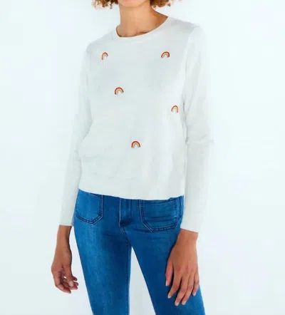 Lisa Todd Over The Rainbow Sweater In Mineral In White