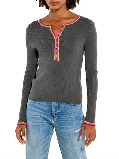 Lisa Todd Patch Match Sweater In Shale In Brown