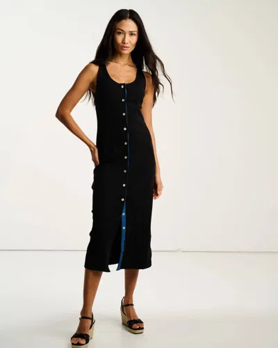 Lisa Todd Pima Cotton Rib Midi Dress In Black