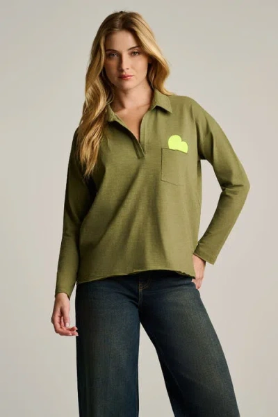 Lisa Todd Pocket Love Cotton T-shirt In Green