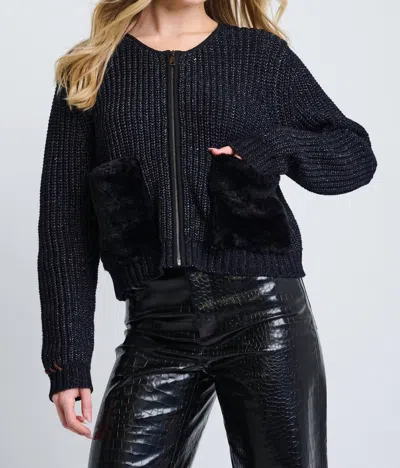 Lisa Todd Pocket Puff Cardigan In Black