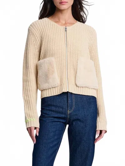 Lisa Todd Pocket Puff Cardigan In Wheat In Neutral