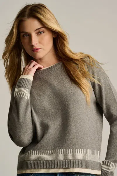 Lisa Todd Point Taken Cotton Sweater In Grey Shadow
