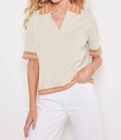 Lisa Todd Polo Club Sweater In Almond In Multi