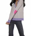 Lisa Todd Polo Pop Sweater In Birch In Gray