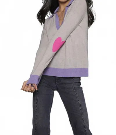 Lisa Todd Polo Pop Sweater In Birch In Gray