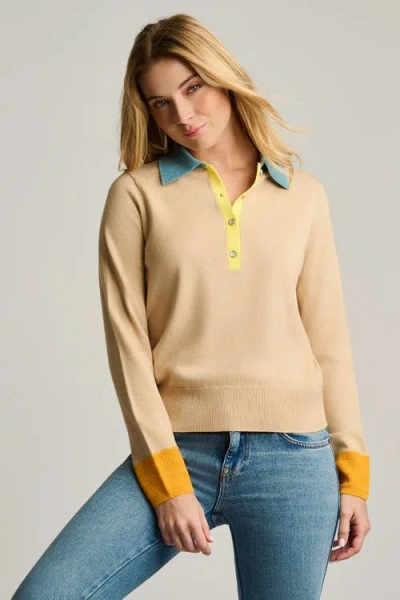 Lisa Todd Pop Posh Cotton Cashmere Polo In White