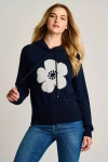 Lisa Todd Poppy Knit Hoodie In Blue