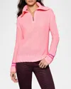 Lisa Todd Powder Posh Cashmere Quarter Zip Sweater In Cotton Candy
