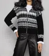 Lisa Todd Powder Puff Faux Fur Collar Fair Isle Sweater In Multi
