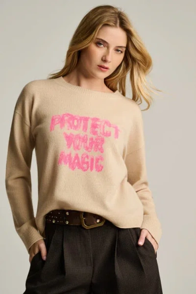 Lisa Todd Protect Your Magic Cashmere Sweater In Neutral