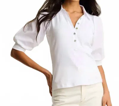 Lisa Todd Pure Rib Collet Top In White