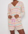 Lisa Todd Quick Stitch Striped Short In Almond Combo
