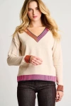 Lisa Todd Ribbed V-neck Cotton Sweater In Neutral