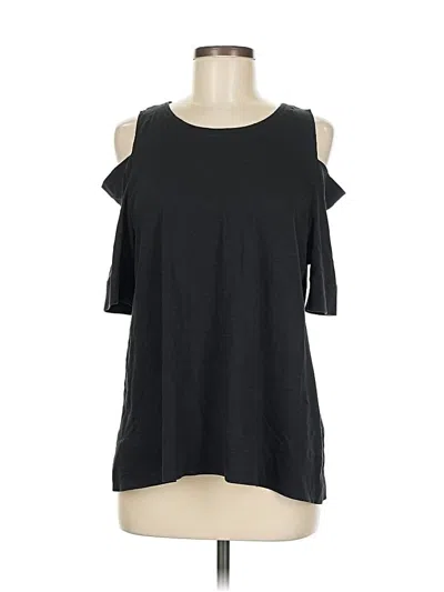 Pre-owned Lisa Todd Short Sleeve Top Black Cold Shoulder Neckline Tops