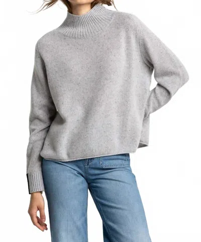 Lisa Todd Speakeasy Oversized High Neck Pullover In Silver Mist In Gray