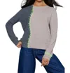 Lisa Todd Split Happens Sweater In Chai/char In Multi