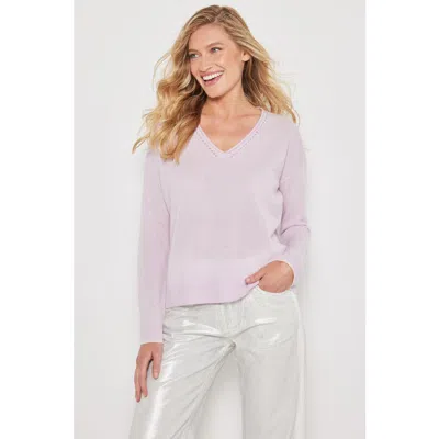 Lisa Todd Spring Bling Cashmere Sweater In Iced Lilac