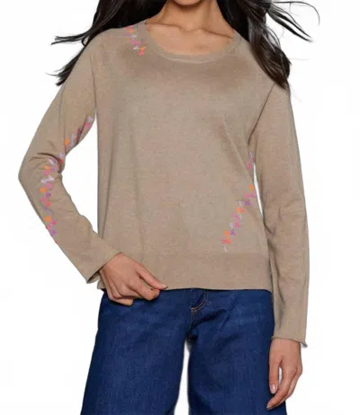 Lisa Todd Stitchmix Raglan Sleeves Sweater In Oat In Gray