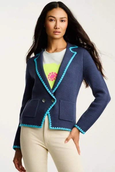 Lisa Todd Stitchy Knit Blazer In Multi