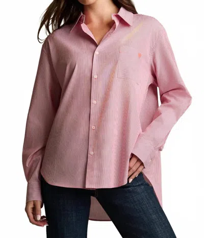 Lisa Todd Stripe It To Me Top In Red/white Stripe In Pink