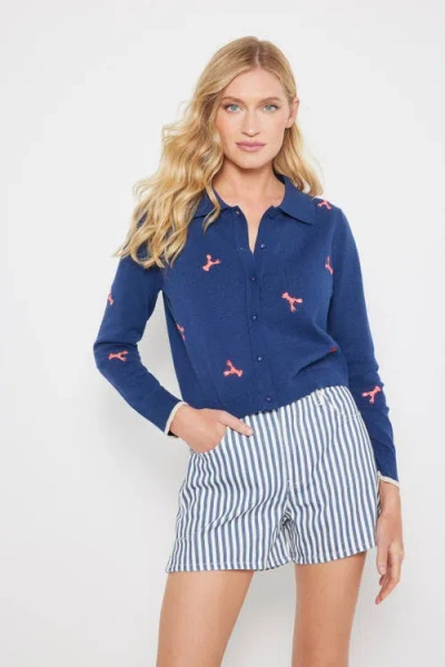 Lisa Todd Summer Snap Button Front Cardigan In Blue Galaxy