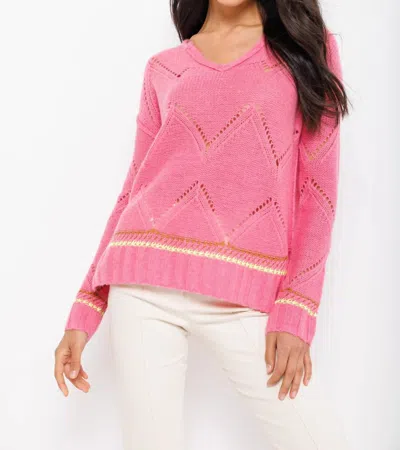 Lisa Todd Summer Softie Sweater In Pink Punch