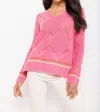 LISA TODD SUMMER SOFTIE SWEATER IN PINK PUNCH