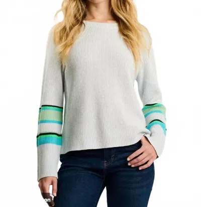 Lisa Todd Sun Shaker Cotton Long Sleeve Sweater In Blue Ice In Grey