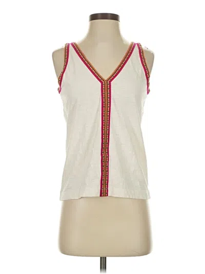 Pre-owned Lisa Todd Tank Top Ivory Plunge Neckline Tops In White