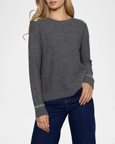 Lisa Todd Think Twice Whipstitch Cashmere Pullover In Grey