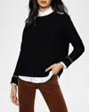 LISA TODD THINK TWICE WHIPSTITCH CASHMERE PULLOVER