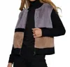Lisa Todd Triple Threat Colorblock Faux Fur Jacket In Mocha/combo In Multi