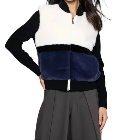 Lisa Todd Triple Threat Colorblock Faux Fur Jacket In Multi