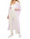 Lisa Todd Uptown Duster Cardigan In Iced Lilac In White