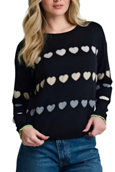 Lisa Todd Women's Love Track Sweater In Black In Blue