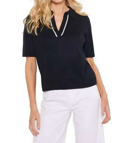 Lisa Todd Women's Members Only Polo Top In Onyx In Black
