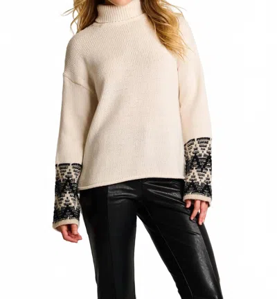 Lisa Todd Wonderland Long Sleeve Sweater In Snow In White