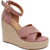 Lisa Vicky Gemi Platform Wedge Sandal In Dusty Pink
