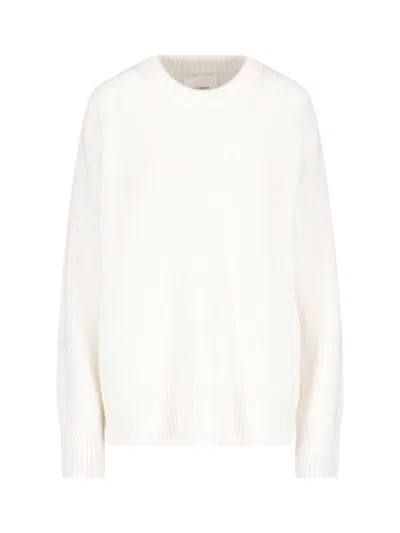 Lisa Yang Relaxed Fit Crew Neck Ribbed Knit Sweater In Gray